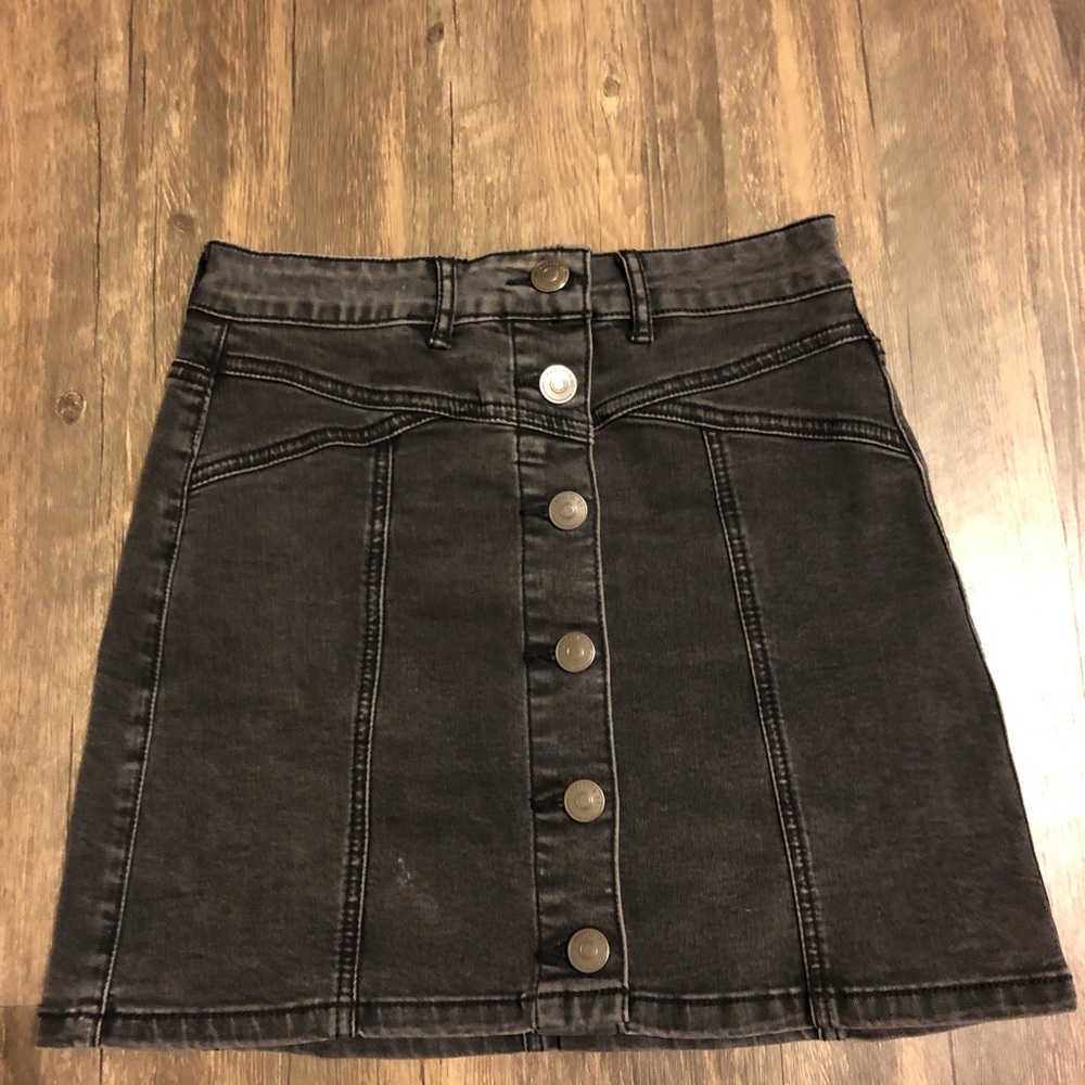 forever 21 black denim skirt